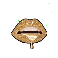 Gold Lips Sticker - Gold Lips Stickers