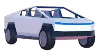 a low poly car with a blue stripe on the side
