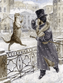 пушкин кот снег привет здравствуй GIF