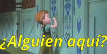 Anna Tocando La Puerta De Elsa GIF - Hay Alguien Ahi Alguien Aqui Frozen GIFs
