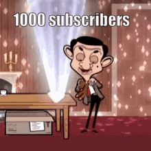 Mr Bean 1000subscribers GIF - Mr Bean 1000subscribers Subscribe GIFs