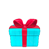 a teddy bear wearing a party hat is sticking its head out of a blue gift box