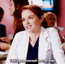 Greys Anatomy April Kepner GIF - Greys Anatomy April Kepner Talking To Yourself Is Overrated GIFs