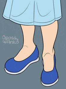 a drawing of a person 's feet with the word opposs on the bottom left