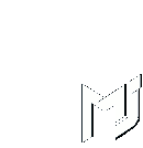 a black and white drawing of the letter m on a white background
