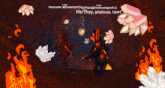 a screenshot of a video game with the words he / they anxious rawr at the top