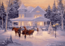 Snowing House GIF - Snowing House Reindeer GIFs