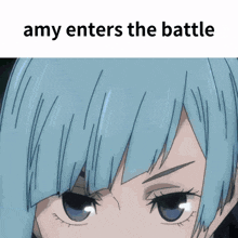 amy enters the battle with a close up of a girl 's face