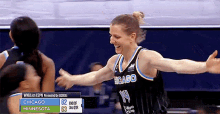 chicago sky allie quigley candace parker chest bump teammates