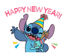 Happy New Year Stitch GIF