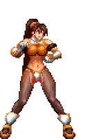 a pixel art of a woman in a bikini with a tail