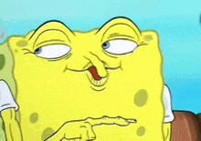 a cartoon of spongebob squarepants making a funny face