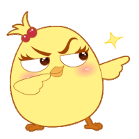 a cartoon chick with a crown on its head