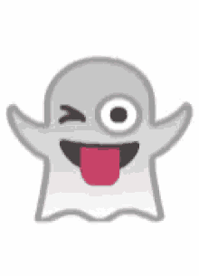 ghost ghost emoji winking tongue out emoji