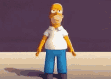 homer simpson from the simpsons is standing in front of a wall