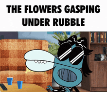 The Flowers Gasping Under Rubble Rock Paper Scissors GIF - The Flowers Gasping Under Rubble Rock Paper Scissors Nickelodeon GIFs