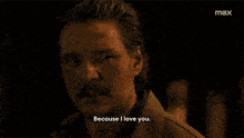 a man with a mustache is talking to another man .