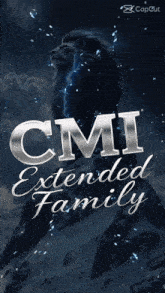 a picture of a lion on top of a mountain with the words cmi extended family below it