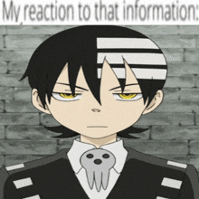 a cartoon character with the words my reaction to that information written above him