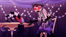 a cartoon character with red eyes and a beard