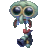 squidward from spongebob squarepants is a cartoon character with big eyes and a skeleton head .