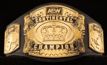 the aew continental wrestling championship belt is gold and black