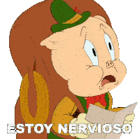 Estoy Nervioso Porky Sticker - Estoy Nervioso Porky Looney Tunes Stickers