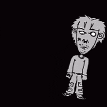a black and white drawing of a man with a broken nose
