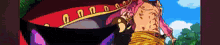a pixel art of a person with a purple hat on