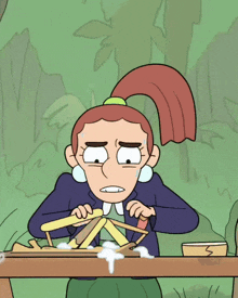 a cartoon character with braces on her teeth is screaming