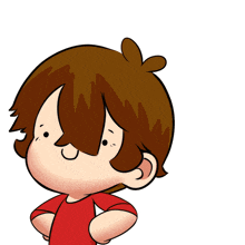 a cartoon of a boy with a surprised expression on his face