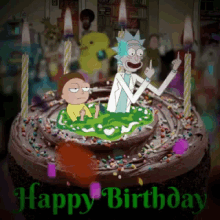 Birthday Cake Happy Birthday GIF - Birthday Cake Happy Birthday Rick And Morty GIFs