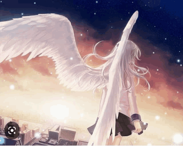 Beautiful Goth Fallen Angel Anime Girl