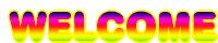 the word welcome is written in a rainbow of colors