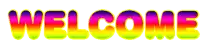 the word welcome is written in a rainbow of colors