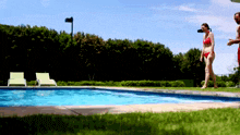 Swimming Pool Jumping Into Pool GIF