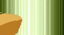 a cartoon drawing of a cat with a green and white background