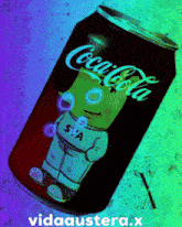 a can of coca cola with bart simpson on the front