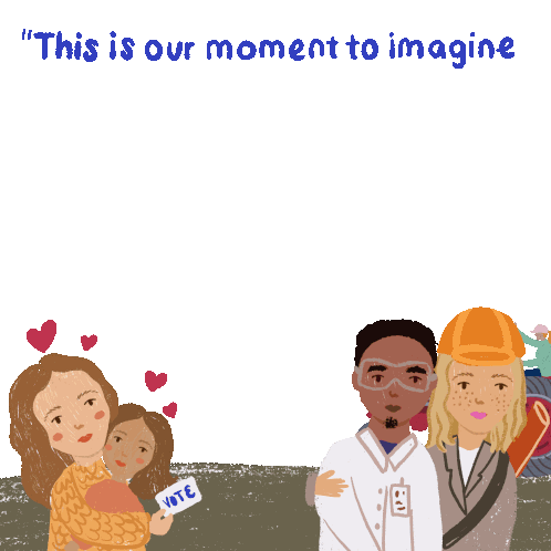 This Is Our Moment To Imagine And To Build Sticker - This Is Our Moment To Imagine And To Build A New American Economy Stickers