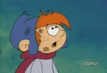 a cartoon character from cartoon network is wearing a scarf