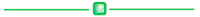 a green circle with a white circle in the middle is surrounded by two green lines on a white background .