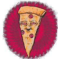 Spaced Pizza Sticker