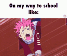 anime cry anime on my way to school like crying cry