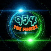 neon sign that says 954 the finest on a dark background