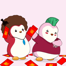 Penguins Chinese New Year GIF - Penguins Chinese New Year Celebration GIFs