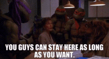 Tmnt April O Neil GIF - Tmnt April O Neil You Guys Can Stay Here As Long As You Want GIFs