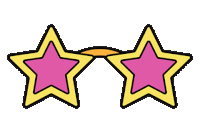 a pair of sunglasses with pink and yellow stars on them