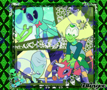 a collage of cartoon characters with the words blingee on the bottom