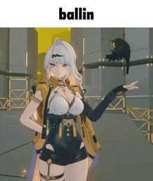 a picture of a girl with the word ballin on the bottom