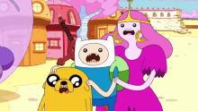 a group of cartoon characters including princess bubblegum and finn